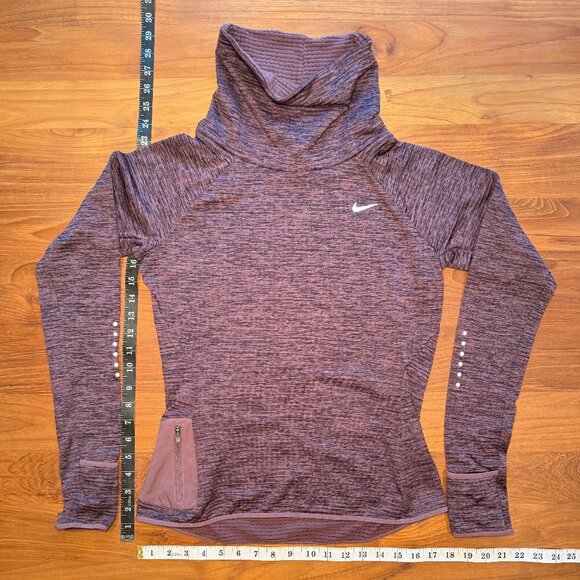 Nike Dri Fit Thermal Running Top, Turtleneck, Purple Heather,‎ Small - Picture 1 of 11